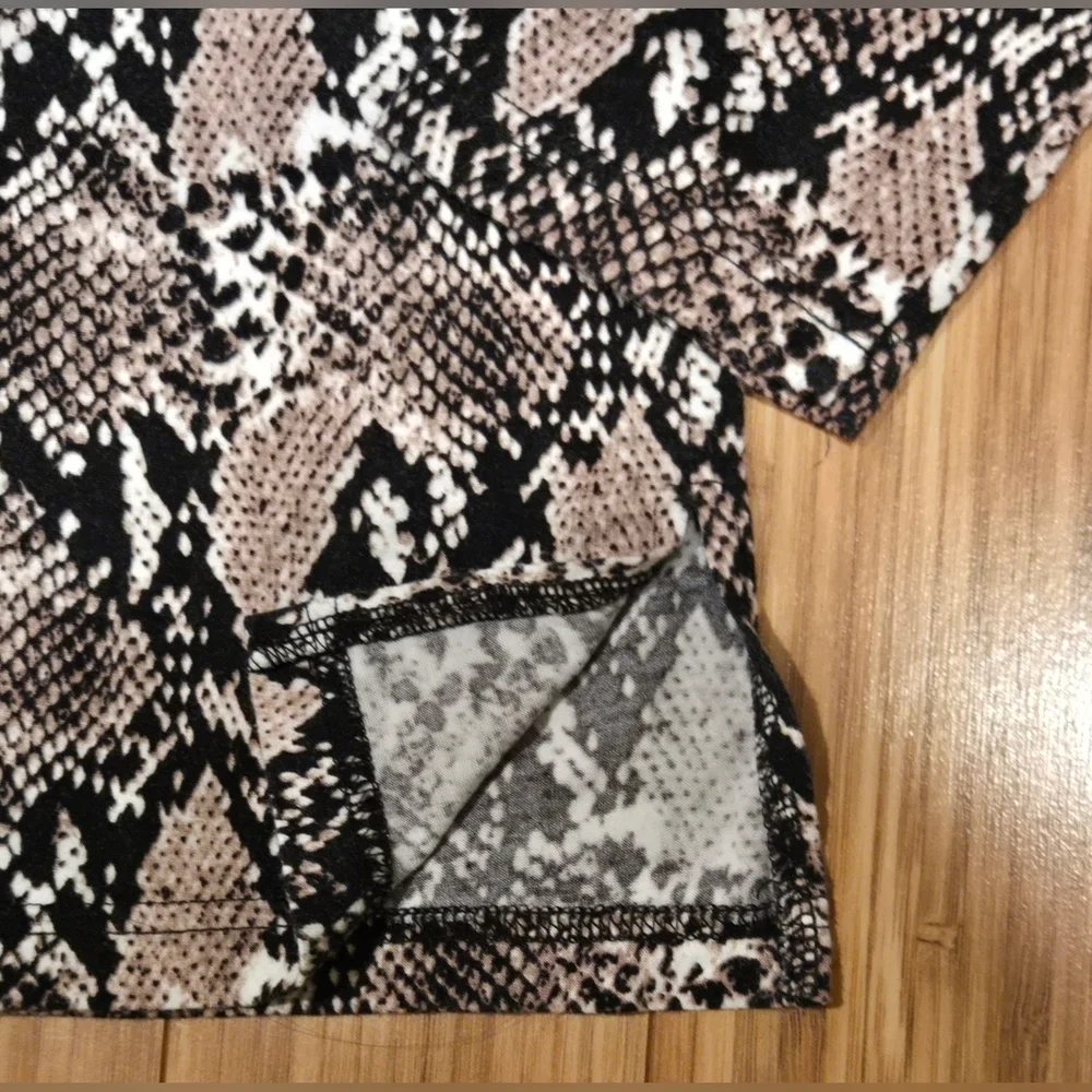 Mario Serrani Snake Print Long Sleeve Top